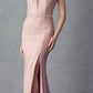 Juliet 237 Strappy-Back Long Prom Dress with Slit