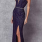 Juliet 237 Strappy-Back Long Prom Dress with Slit