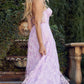 Juliet 2403 Long Butterfly Glitter Embroidered Gown with Corset Top