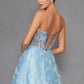 Juliet 2413 Long Butterfly Glitter Embroidered A-Line Gown with Corset Top