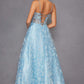 Juliet 2413 Long Butterfly Glitter Embroidered A-Line Gown with Corset Top