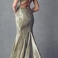 Juliet 242 Metallic Mermaid Long Prom Dress Lace-Up Back
