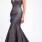 Juliet 242 Metallic Mermaid Long Prom Dress Lace-Up Back