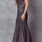 Juliet 242 Metallic Mermaid Long Prom Dress Lace-Up Back