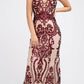 Juliet 243 Sequins Long Evening Dress Cut-Out Back