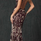 Juliet 243 Sequins Long Evening Dress Cut-Out Back