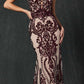 Juliet 243 Sequins Long Evening Dress Cut-Out Back