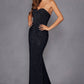 Vestido largo ajustado sin tirantes con escote corazón y detalles de pedrería Juliet JT2472R
