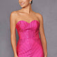 Vestido largo ajustado sin tirantes con escote corazón y detalles de pedrería Juliet JT2472R