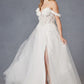 Vestido de fiesta Juliet JT2483KW sin hombros con diseño floral 3D