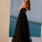 Juliet JT2495A Long A-Line Floral Lace Evening Gown