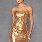 Juliet JT2500A Strapless Fitted Metallic Formal Gown