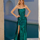 Juliet JT2500A Strapless Fitted Metallic Formal Gown
