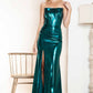 Juliet JT2500A Strapless Fitted Metallic Formal Gown