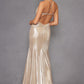 Juliet JT2502A Dress Long Halter Neck Fitted Metallic Gown
