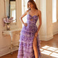 Vestido de fiesta Juliet JT2508A con escote corazón y ojo de cerradura y falda con volantes escalonados
