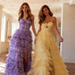 Vestido de fiesta Juliet JT2508A con escote corazón y ojo de cerradura y falda con volantes escalonados