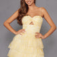 Vestido de fiesta Juliet JT2508A con escote corazón y ojo de cerradura y falda con volantes escalonados