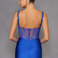 Vestido de noche largo con tirantes florales, ajustado y abertura lateral Juliet JT2518i