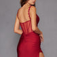 Vestido de noche largo con tirantes florales, ajustado y abertura lateral Juliet JT2518i