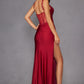 Vestido de noche largo con tirantes florales, ajustado y abertura lateral Juliet JT2518i