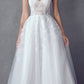 Juliet JT2482SW Floor Length A-Line Lace/Tulle Wedding Ball Gown