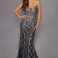 Juliet JT2525L Vestido de Noche de Lujo de Alta Gama sin Tirantes y Ajustado