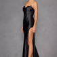 Juliet JT2527L Vestido largo sin tirantes, escote corazón, de satén