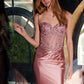 Juliet JT2531K Fitted Bodice Long Satin Sweetheart Prom Gown