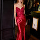 Vestido de fiesta de raso con corsé deshuesado, escote corazón y sin tirantes Juliet JT2534K