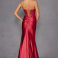 Vestido de fiesta de raso con corsé deshuesado, escote corazón y sin tirantes Juliet JT2534K