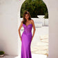 Vestido de fiesta de raso con corsé deshuesado, escote corazón y sin tirantes Juliet JT2534K