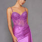 Juliet JT2535K Long Fitted Boned Corset Sweetheart Neck Side Slit Gown
