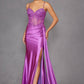 Juliet JT2535K Long Fitted Boned Corset Sweetheart Neck Side Slit Gown