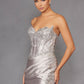Juliet JT2536K Strapless Sweetheart Corset Back Fitted Satin Prom Gown
