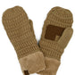 C.C Solid Color Knitted Mitten Gloves
