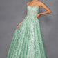 Juliet JT2547S Strapless Sweetheart A-Line Mint Gown