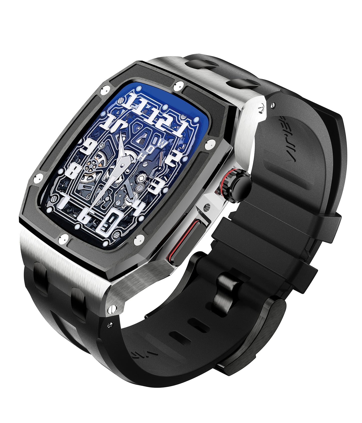 Correa de reloj resistente PEIPEIJIA con funda compatible con correas de apple watch para hombres, protector de pantalla de apple watch de 44 mm con correa de reloj, correas de apple watch para mujeres iWatch 6 5 4 SE