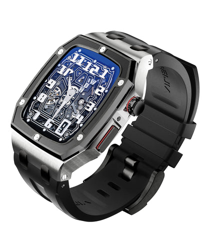 Correa de reloj resistente PEIPEIJIA con funda compatible con correas de apple watch para hombres, protector de pantalla de apple watch de 44 mm con correa de reloj, correas de apple watch para mujeres iWatch 6 5 4 SE