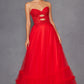 Juliet JT2561S Strapless Sweetheart Keyhole Bodice Tulle A-Line Gown