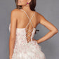 Juliet JT2572U Long Ruffled Layered Skirt Print Formal Gown