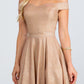 LIQUIDACIÓN - Vestido Skater Corto con Hombros Descubiertos La Scala 25759 Jacquard Brillante (Talla S)