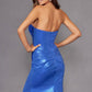Juliet JT2578H Long Sweetheart Strapless Fitted Metallic Prom Gown
