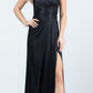 REBAJAS - Vestido largo fruncido de jacquard brillante con hombros descubiertos La Scala 25854 (Talla L)