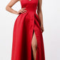 CLEARANCE - La Scala 25895 Open Side Back Spaghetti Tie Stretch Satin Gown (Size XL)