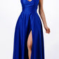 CLEARANCE - La Scala 25895 Open Side Back Spaghetti Tie Stretch Satin Gown (Size XL)