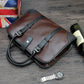 Men's Crazy Horse Leather Trendy Business Office Handbags