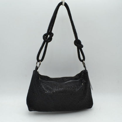 Textured Handbag with Knotted Shoulder Strap