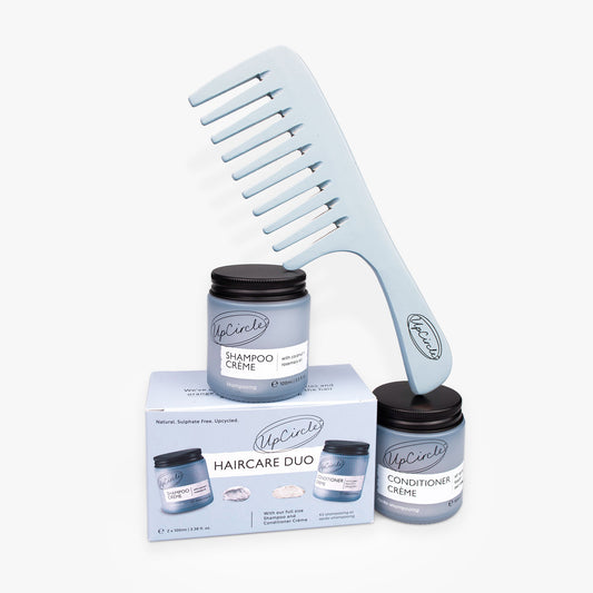 El Dúo para el Cuidado del Cabello + Peine de Bambú de Dientes Anchos