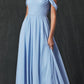 Vestido de noche formal Juliet 262 plisado con hombros descubiertos